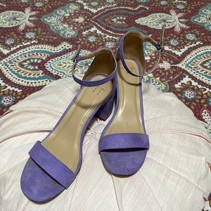 Purple suede sandals